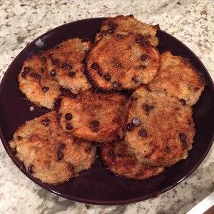 Chocolate chip "cookies". The kids love these and so do I! One of my secrets to sneaking in extra nutrients into the kids is having "cookies" for breakfast. They think they're winning by eating cookies in the morning and I am happy because I know they are starting their day with something balanced and healthy. These are made simply with unsweetened shredded coconut, bananas, a few @enjoylifefoods chocolate chips (for added kid excitement, but they are just as delicious and 100% Paleo without them) and Great Lakes collagen for protein. They are wonderful. #healthyfood #cleaneats #kidfood #sneakymom #breakfast #paleo #nutrition #nutritionaltherapy #chronicillness #foodheals #hashtagpaleo #instafood #instahealth #cookies