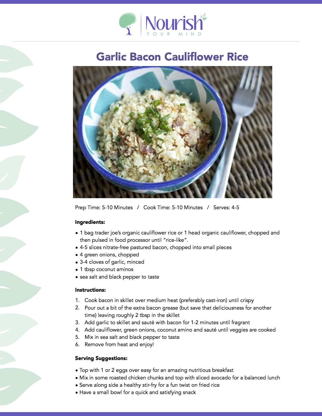 garlic bacon rice